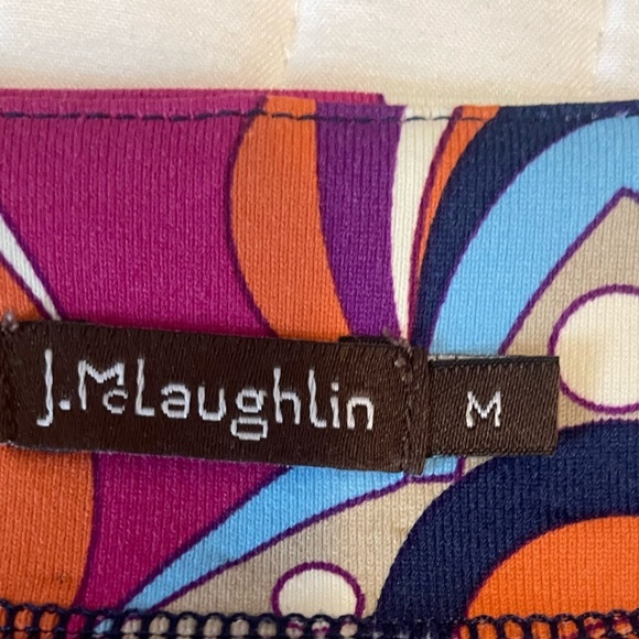 J McLaughlin Catalina Cloth Top Blouse Womens Sz M Retro Paisley Boat Neck Vacay - Picture 13 of 15